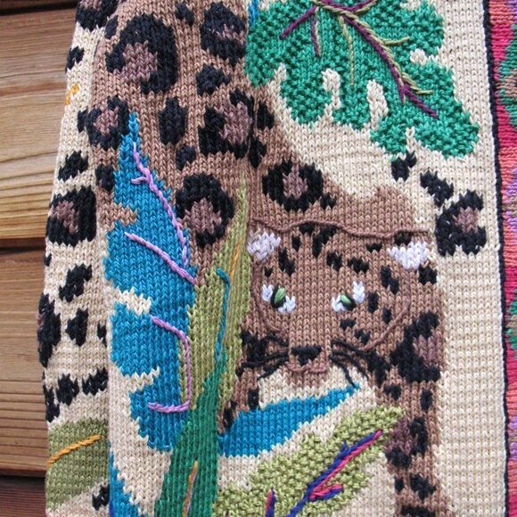 Vintage 90's Hand Knit Berek Pima Cotton Cardigan Sweater - Picture 5 of 12